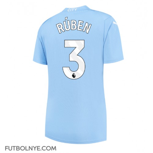 Camiseta Manchester City Ruben Dias #3 Primera Equipación para mujer 2023-24 manga corta